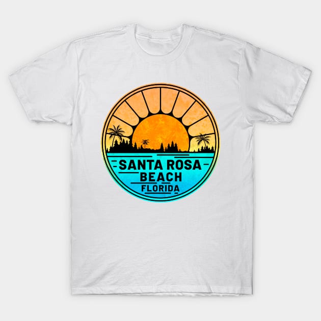 Santa Rosa Beach Florida Palms Panhandle Emerald Coast 30A T-Shirt by TravelTime